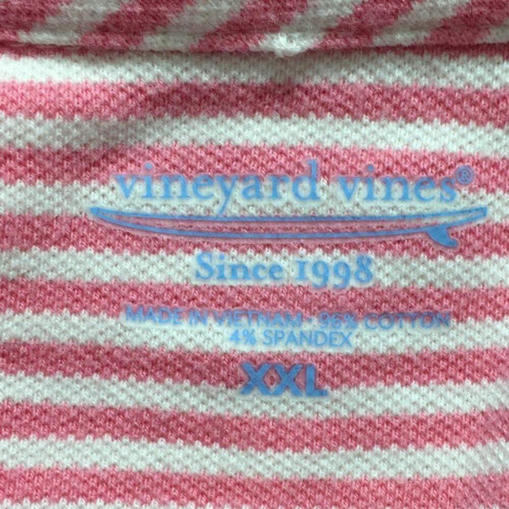 Vineyard Vines Light Pink & White Striped Polo XXL - Preppy, Coastal, Classic - Picture 3 of 6